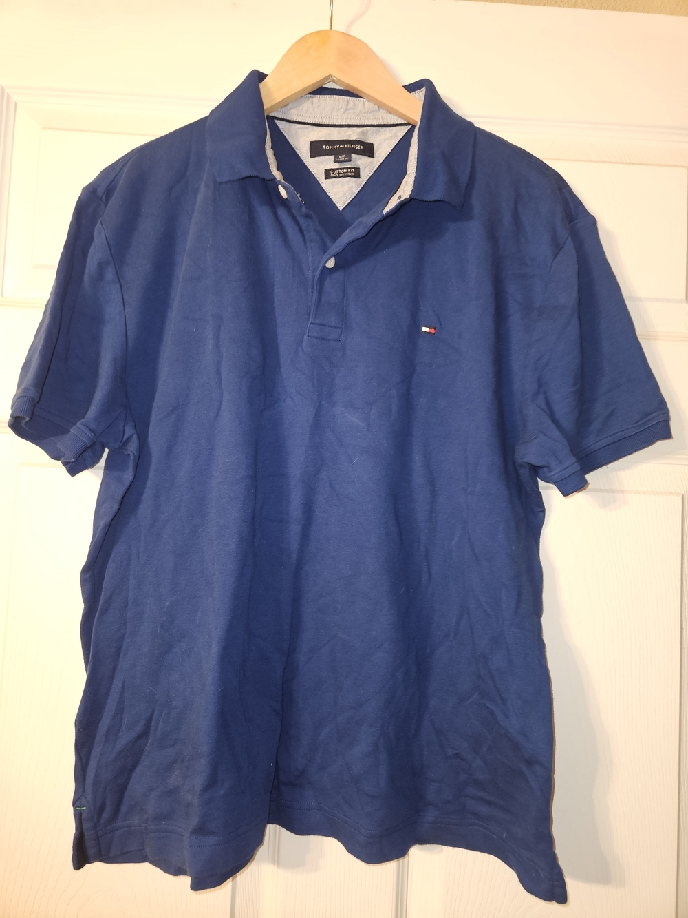 Tommy Hilfiger Men's Royal Blue Polo with Signature Flag